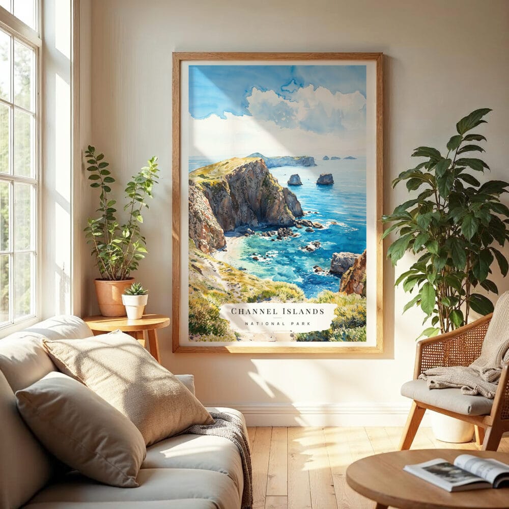 04 - Channel Islands National Park Watercolor Wall Art in Boho Living Room.jpg 04 - Channel Islands National Park Watercolor Wall Art in Boho Living Room.jpg