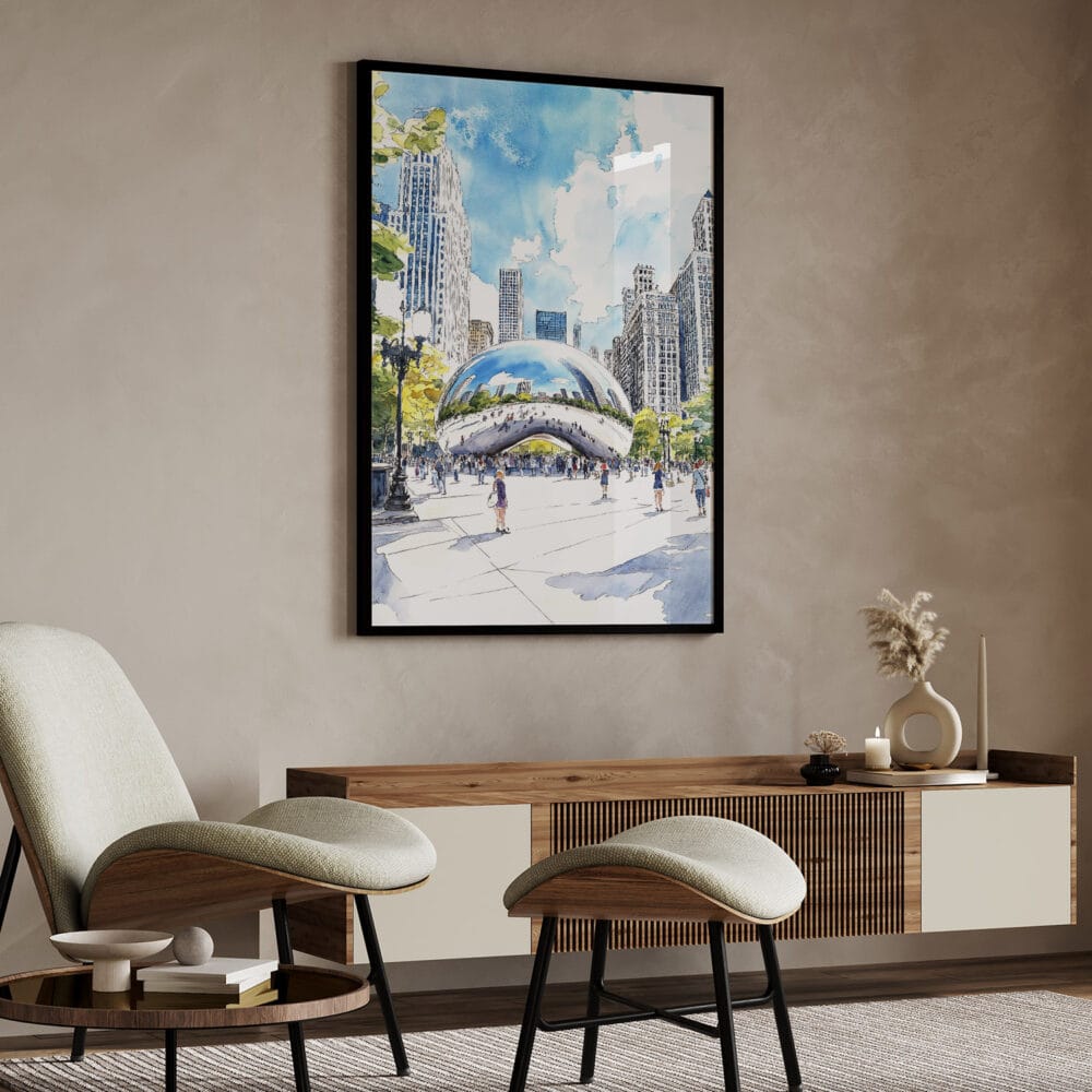 04 - Chicago The Bean Cloud Gate Watercolor Art - Digital Downloads - Japandi.jpg 04 - Chicago The Bean Cloud Gate Watercolor Art - Digital Downloads - Japandi.jpg