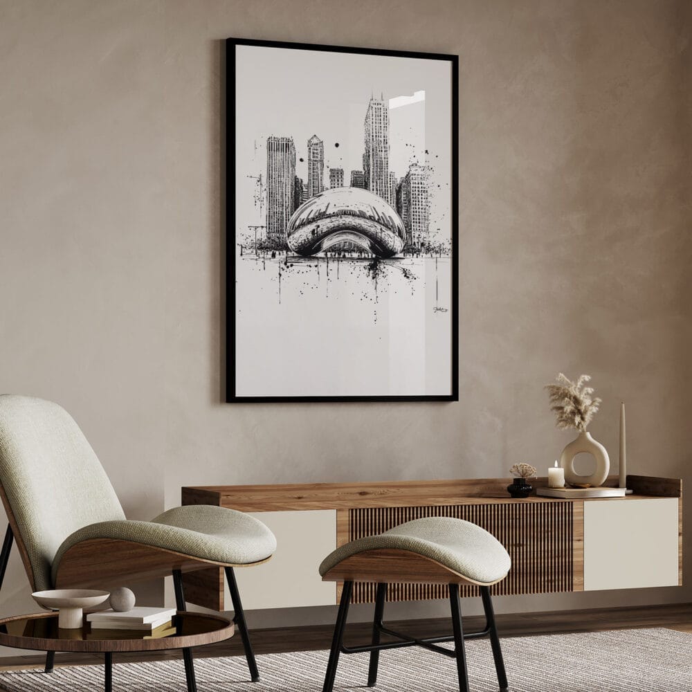 04 - Chicago - The Bean Pencil Drawing Art - Digital Downloads - Japandi.jpg 04 - Chicago - The Bean Pencil Drawing Art - Digital Downloads - Japandi.jpg