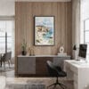 04 - Framed Algarve Beach Watercolor Canvas Print - Home Office.jpg