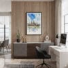 04 - Framed Angkor Wat Cambodia Watercolor Canvas Print - Home Office.jpg