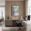 04 - Framed Barcelona Las Ramblas Watercolor Canvas Print - Home Office.jpg