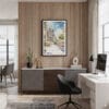 04 - Framed Barcelona Sagrada Familia - Watercolor Canvas Print - Home Office.jpg