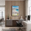04 - Framed Bondi Beach Watercolor Canvas Print - Home Office.jpg