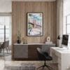 04 - Framed Brooklyn Bridge - Watercolor Canvas Print - Home Office.jpg