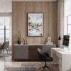 04 - Framed Chiang Mai Elephant Watercolor Canvas Print - Home Office.jpg