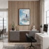 04 - Framed Chicago Skyline - Watercolor Canvas Print - Home Office.jpg