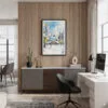 04 - Framed Chicago The Bean Cloud Gate Watercolor Canvas Print - Home Office.jpg