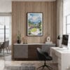 04 - Framed Grindelwald Switzerland Watercolor Canvas Print - Home Office.jpg