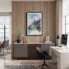 04 - Framed Hawaii Na pali Coast - Watercolor Canvas Print - Home Office.jpg