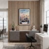 04 - Framed Los Angeles Skyline Watercolor Canvas Print - Home Office.jpg