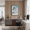 04 - Framed Los Angeles beach lifeguard tower Watercolor Canvas Print - Home Office.jpg