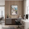 04 - Framed Medellin Old Town Watercolor Canvas Print - Home Office.jpg