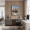04 - Framed Melbourne Watercolor Canvas Print - Home Office.jpg