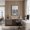 04 - Framed Montreal Skyline Watercolor Canvas Print - Home Office.jpg