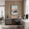 04 - Framed Mumbai Taj Mahal Palace Watercolor Canvas Print - Home Office.jpg