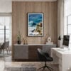 04 - Framed Nazare Portugal Watercolor Canvas Print - Home Office.jpg