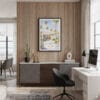04 - Framed Palm Springs California Watercolor Canvas Print - Home Office.jpg