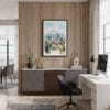 04 - Framed Portland Oregon Watercolor Canvas Print - Home Office.jpg