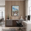 04 - Framed Reykjavik Watercolor Canvas Print - Home Office.jpg