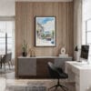 04 - Framed San Francisco Tram - Watercolor Canvas Print - Home Office.jpg