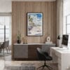 04 - Framed Santa Monica Watercolor Canvas Print - Home Office.jpg