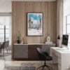 04 - Framed Sapporo City - Watercolor Canvas Print - Home Office.jpg