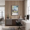 04 - Framed Seattle - Space Needle - Watercolor Canvas Print - Home Office.jpg