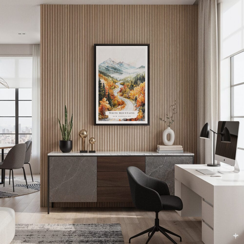 04 - Framed White Mountains New Hampshire Watercolor Canvas Print - Home Office.jpg 04 - Framed White Mountains New Hampshire Watercolor Canvas Print - Home Office.jpg