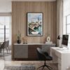 04 - Framed Zurich Switzerland Watercolor Canvas Print - Home Office.jpg