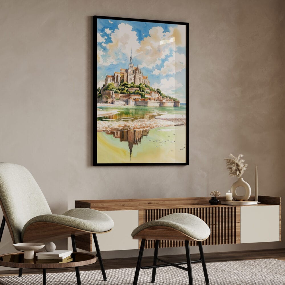 04 - France Mont Saint Michel Watercolor Art - Digital Downloads - Japandi.jpg 04 - France Mont Saint Michel Watercolor Art - Digital Downloads - Japandi.jpg