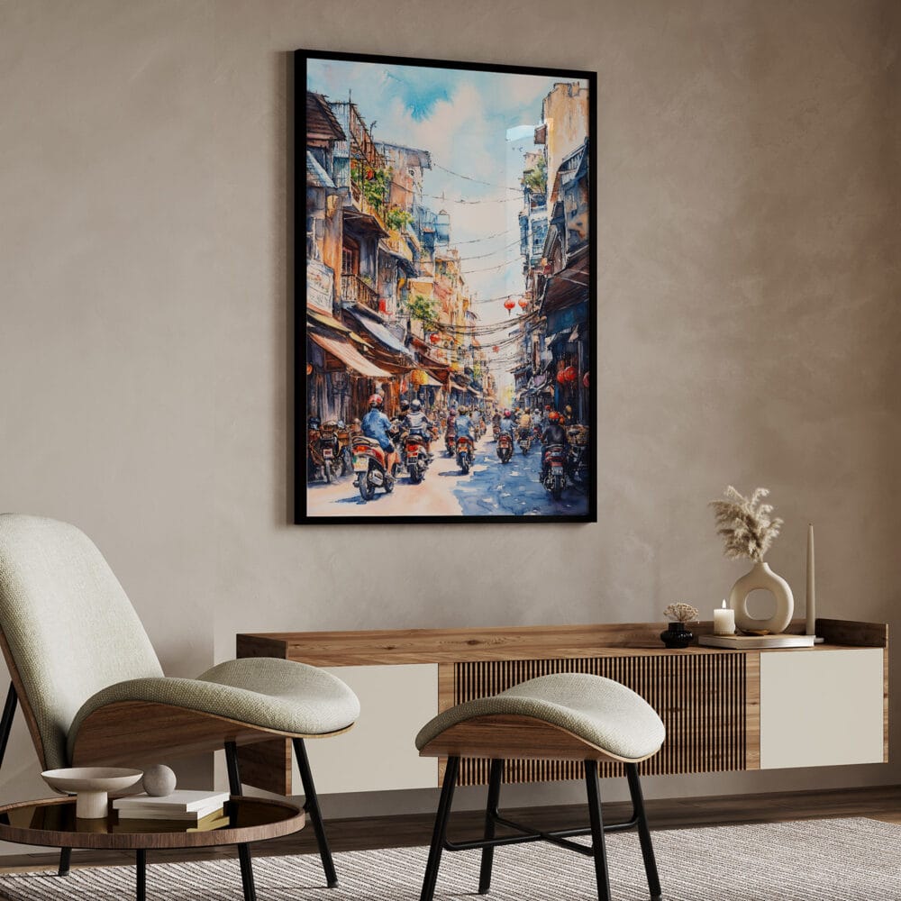 04 - Hanoi Old Quarter Watercolor Art - Digital Downloads - Japandi.jpg 04 - Hanoi Old Quarter Watercolor Art - Digital Downloads - Japandi.jpg