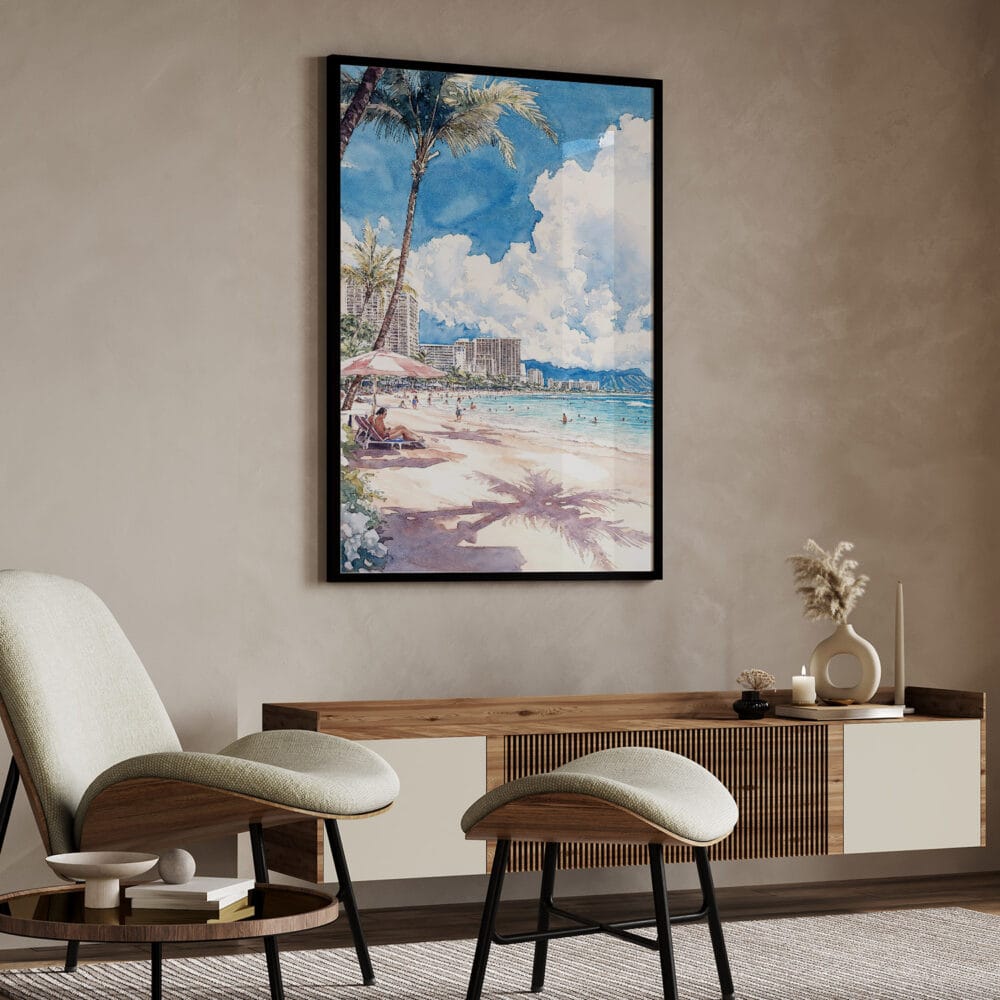 04 - Hawaii Honolulu Waikiki Watercolor Art - Digital Downloads - Japandi.jpg 04 - Hawaii Honolulu Waikiki Watercolor Art - Digital Downloads - Japandi.jpg