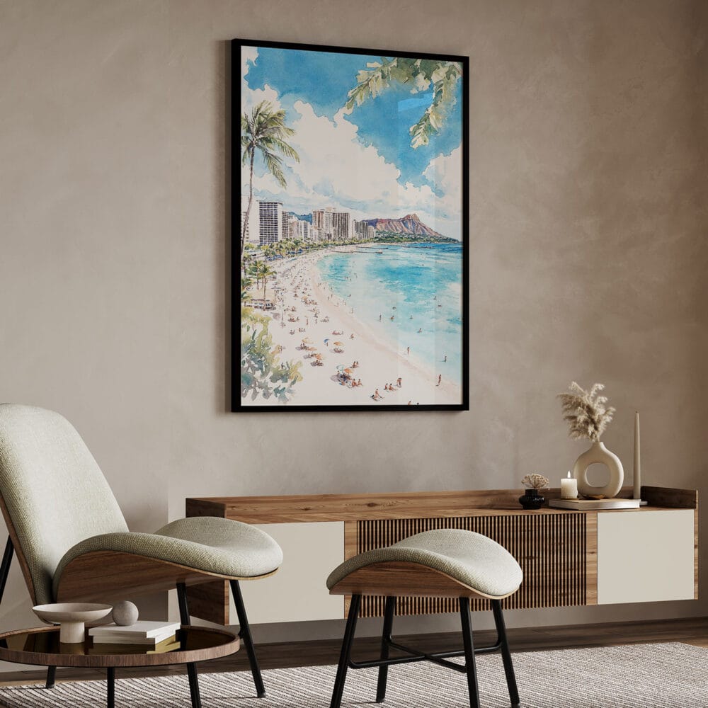 04 - Hawaii - Honolulu Watercolor Art - Digital Downloads - Japandi.jpg 04 - Hawaii - Honolulu Watercolor Art - Digital Downloads - Japandi.jpg