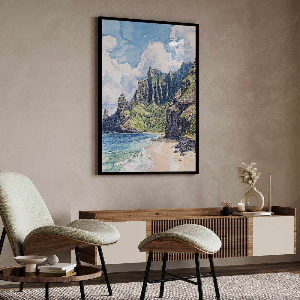 04 - Hawaii - Nā Pali Watercolor Art - Digital Downloads - Japandi.jpg 04 - Hawaii - Nā Pali Watercolor Art - Digital Downloads - Japandi.jpg
