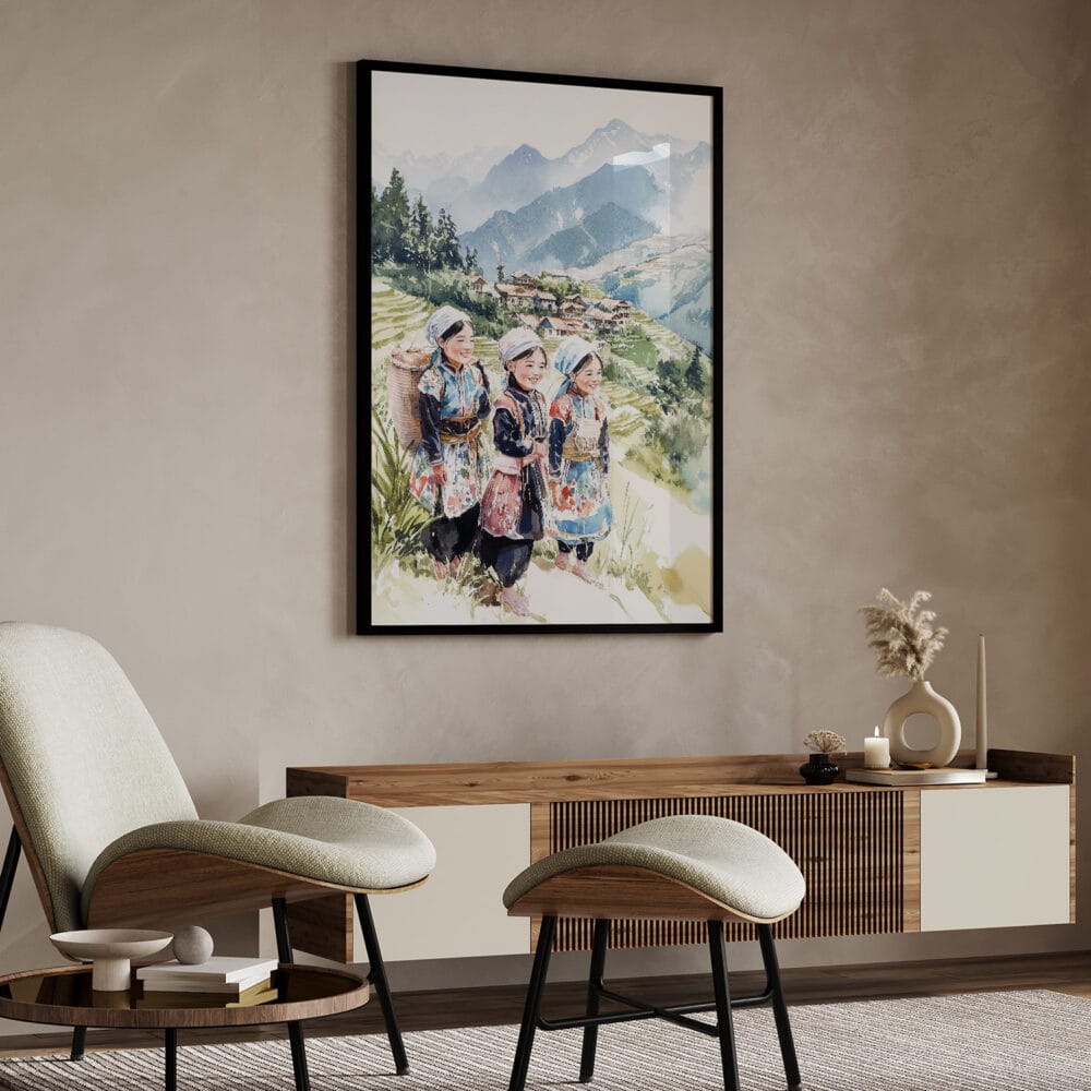 04 - Hmong People in Sapa Vietnam Watercolor Art - Digital Downloads - Japandi.jpg 04 - Hmong People in Sapa Vietnam Watercolor Art - Digital Downloads - Japandi.jpg