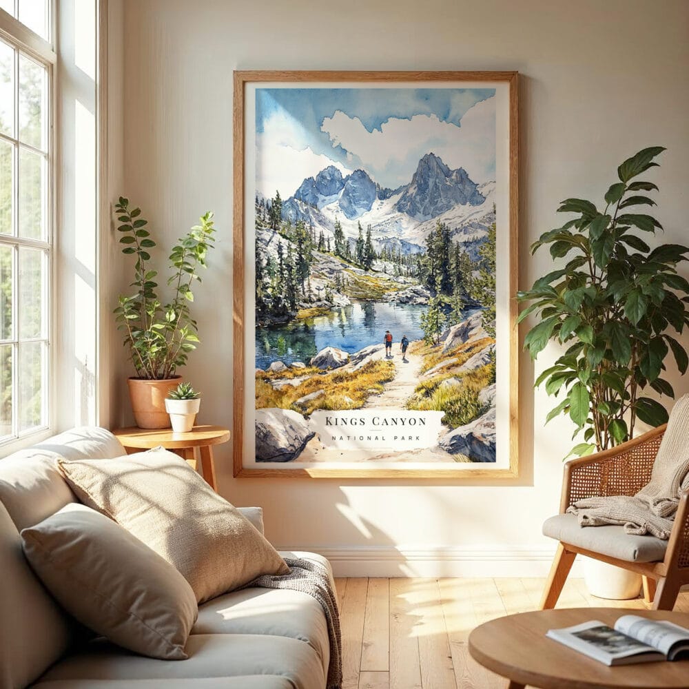 04 - Kings Canyon National Park Watercolor Wall Art in Boho Living Room.jpg 04 - Kings Canyon National Park Watercolor Wall Art in Boho Living Room.jpg
