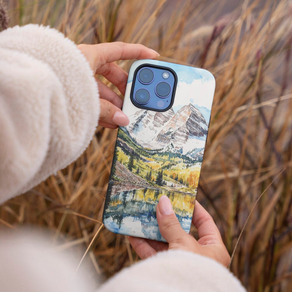 04 - Maroon Bells Aspen Phone Case - Female hand.jpg 04 - Maroon Bells Aspen Phone Case - Female hand.jpg