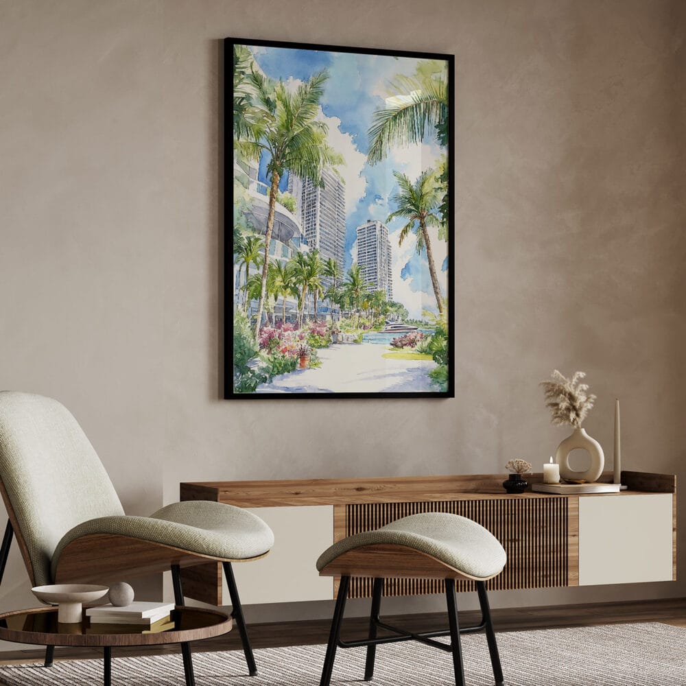 04 - Miami Beach Watercolor Art - Digital Downloads - Japandi.jpg 04 - Miami Beach Watercolor Art - Digital Downloads - Japandi.jpg