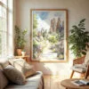 04 - Pinnacles National Park California Watercolor Wall Art in Boho Living Room.jpg