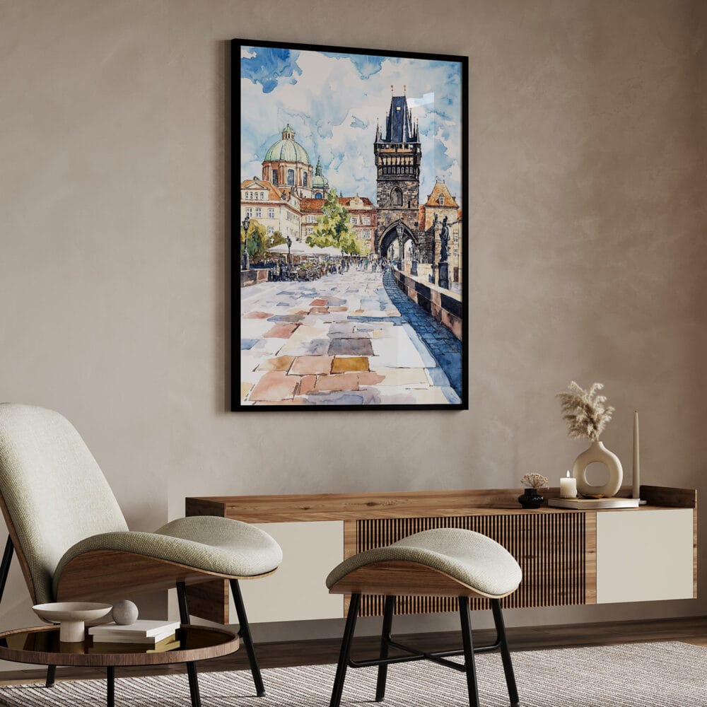 04 - Prague Charles Bridge Watch TowerWatercolor Art - Digital Downloads - Japandi.jpg 04 - Prague Charles Bridge Watch TowerWatercolor Art - Digital Downloads - Japandi.jpg