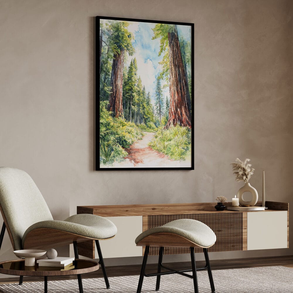 04 - Redwood National Park California Watercolor Art - Digital Downloads - Japandi.jpg 04 - Redwood National Park California Watercolor Art - Digital Downloads - Japandi.jpg