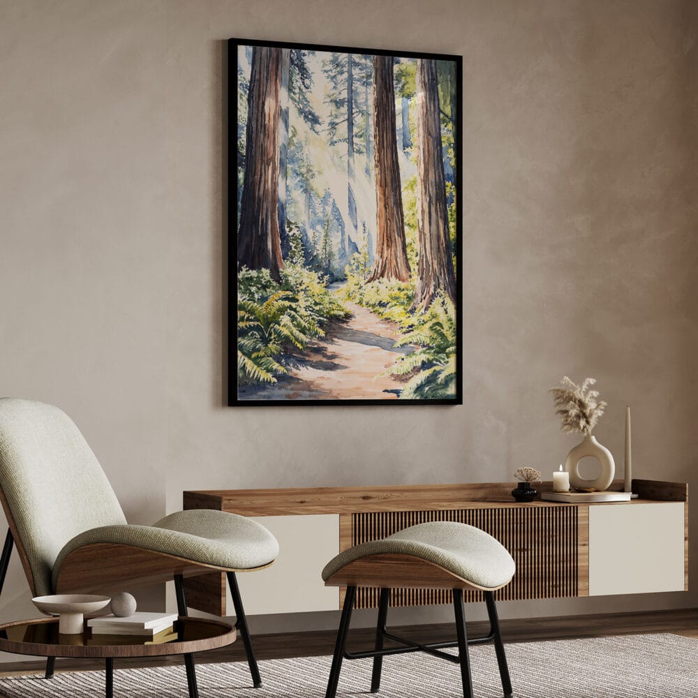 04 - Redwood Nationall Park Watercolor Art - Digital Downloads - Japandi.jpg 04 - Redwood Nationall Park Watercolor Art - Digital Downloads - Japandi.jpg