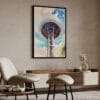 04 - Seattle Space Needle Closeup Watercolor Art - Digital Downloads - Japandi.jpg