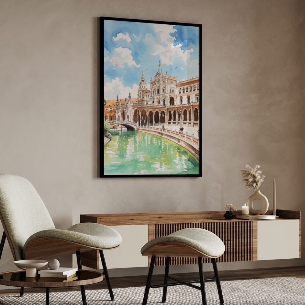 04 - Seville Plaza De Espana Watercolor Art - Digital Downloads - Japandi.jpg 04 - Seville Plaza De Espana Watercolor Art - Digital Downloads - Japandi.jpg