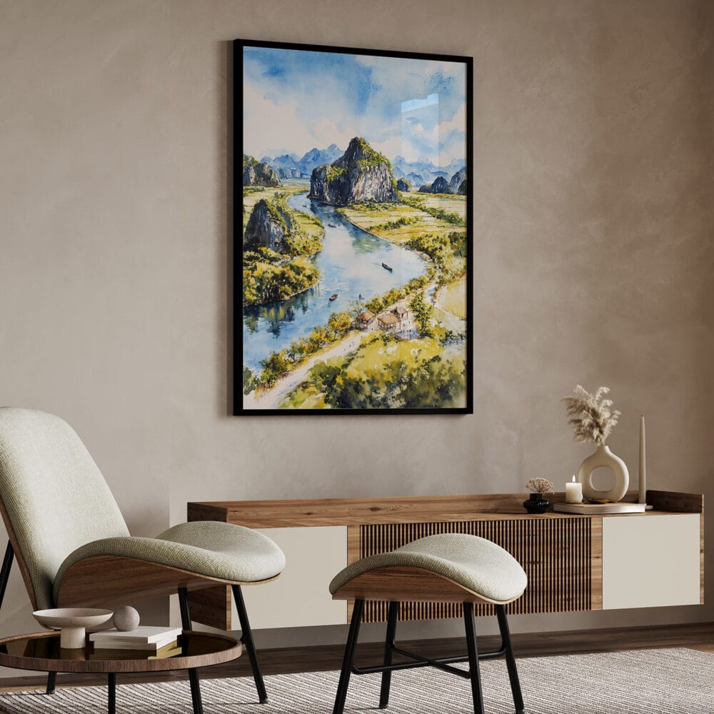 04 - Tam coc ninh binh Watercolor Art - Digital Downloads - Japandi.jpg 04 - Tam coc ninh binh Watercolor Art - Digital Downloads - Japandi.jpg