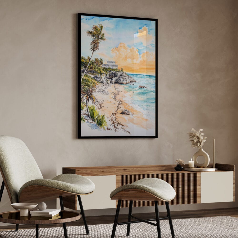 04 - Tulum Mexico Watercolor Art - Digital Downloads - Japandi.jpg 04 - Tulum Mexico Watercolor Art - Digital Downloads - Japandi.jpg