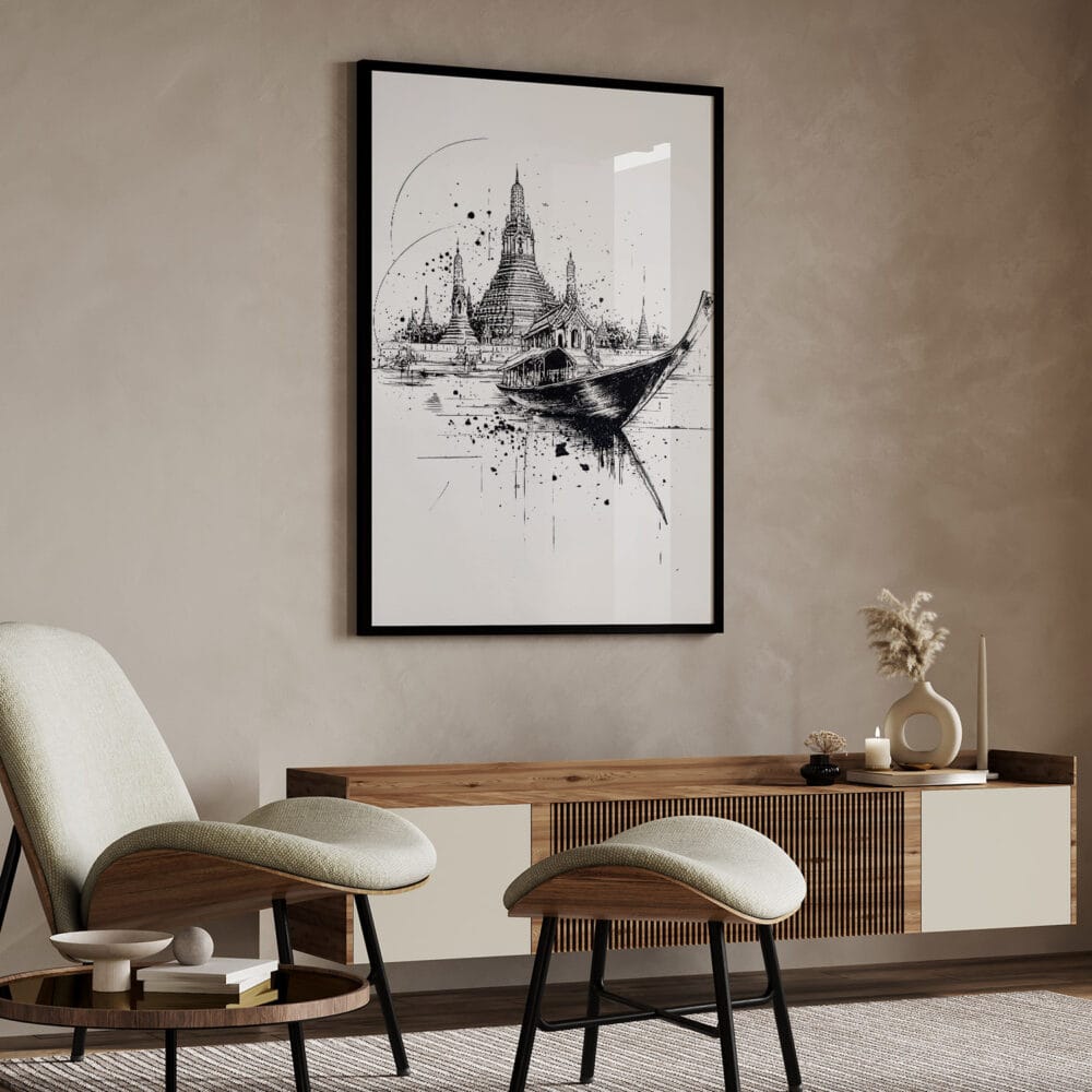 04 - Wat arun with boat Pencil Drawing Art - Digital Downloads - Japandi.jpg 04 - Wat arun with boat Pencil Drawing Art - Digital Downloads - Japandi.jpg