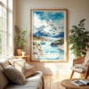 04 - Wrangell-St. Elias National Park Watercolor Wall Art in Boho Living Room.jpg