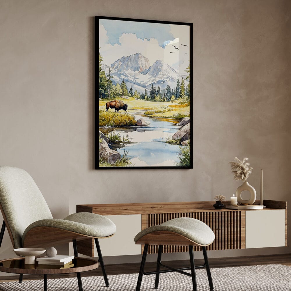 04 - Yellowstone Bison Watercolor Art - Digital Downloads - Japandi.jpg 04 - Yellowstone Bison Watercolor Art - Digital Downloads - Japandi.jpg